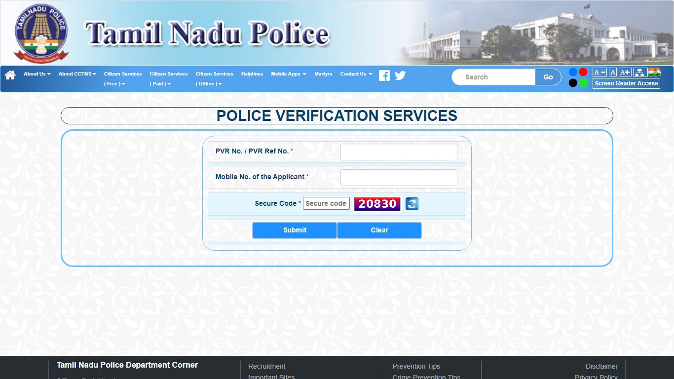 POLICE VERIFICATION SERVICES - eservices.tnpolice.gov.in